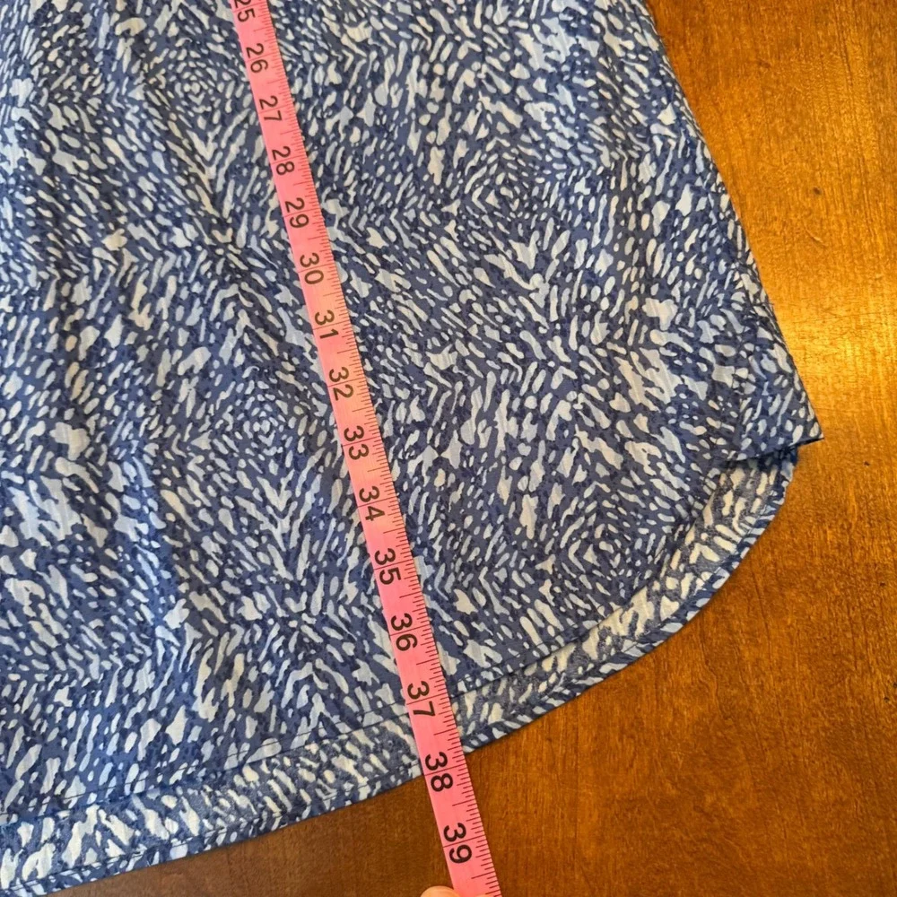 J.McLaughlin‎ Shirt Dress Womens M Blue White Excellent Cotton Stretch Abstract